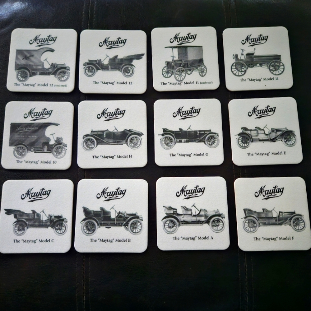MAYTAG Coaster Sets. Collectible Bar Car Auto Paperware Memorabilia